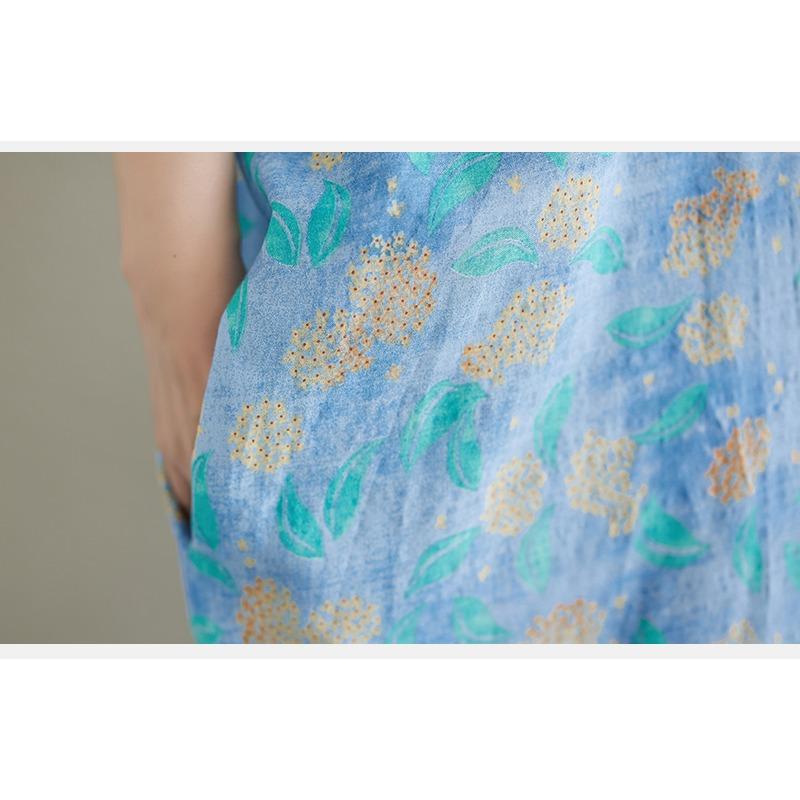 DIMANAF 2024 Plus Size Summer Women Beach Dress Basic Floral Print Loose Style Vintage Long Holiday Dresses