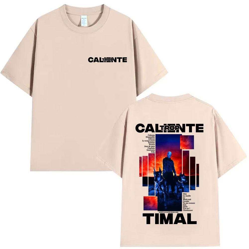 Rapper TROP CALIENTE TIMAL Album 2025 Merch T Shirt Men's Gothic Hip Hop Short Sleeve T-shirts Vintage Cotton T-shirt Streetwear