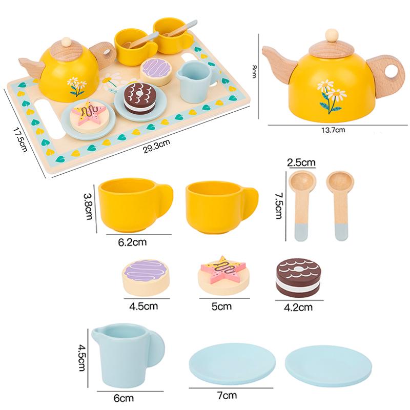 Wooden Pretend Afternoon Tea Toy Set - Children's Role-Playing Toy Ideal For Tea Party Role-Play And Social Skills Development