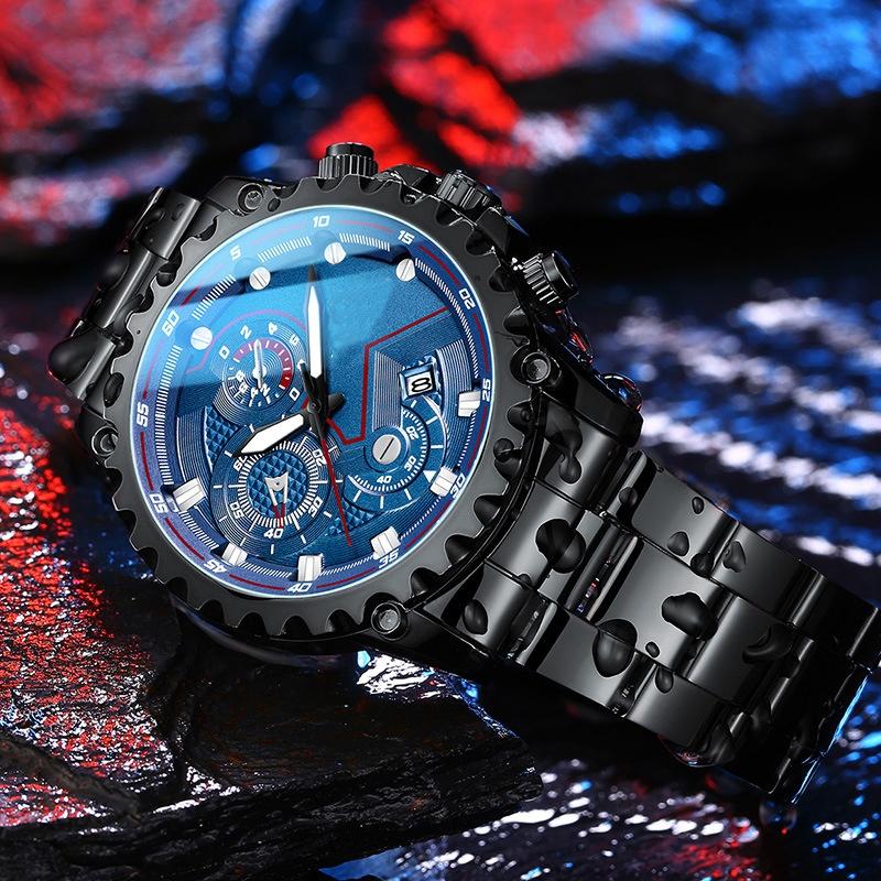 Men Waterproof Luminous Watch Stainless Steel Business Watches Quartz Wristwtch