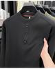 Winter Plus Velvet Men's Long Sleeve Round Neck Solid Color Casual Hoodie