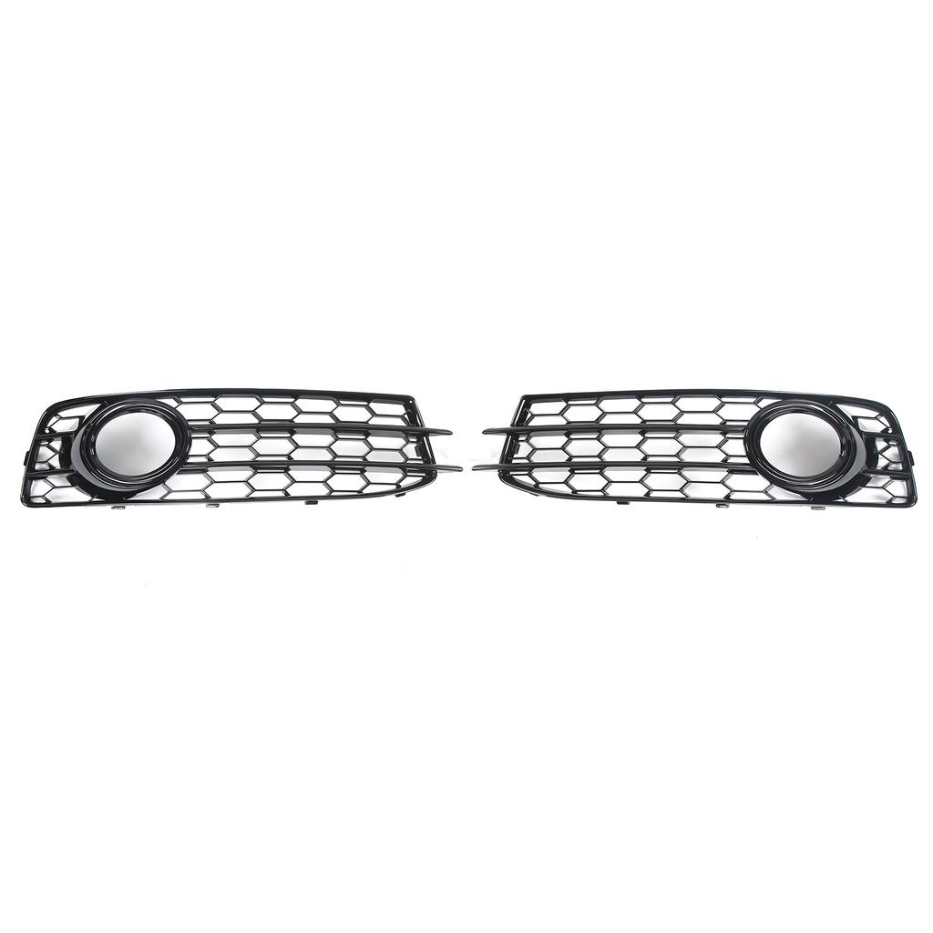 2pcs Front Fog Light Grille Left Right 8P0807682 Glossy Black Replacement for A3 8P 2008‑2012