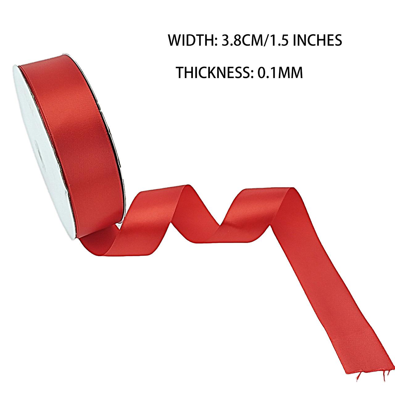 OEM Factory Single Face Satin Ribbon Roll Ribbon Roll Satin Wholesale 4cm for Wedding Parties and Wrapping красный