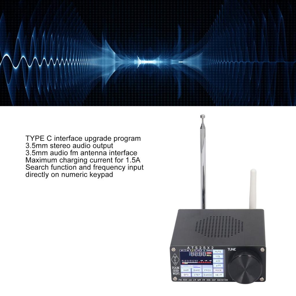 Full Band Radio Receiver Shortwave Multi Modes with Spectrum Scanning ATS25X2 Full Band Receiver Receiver Radio Receiver