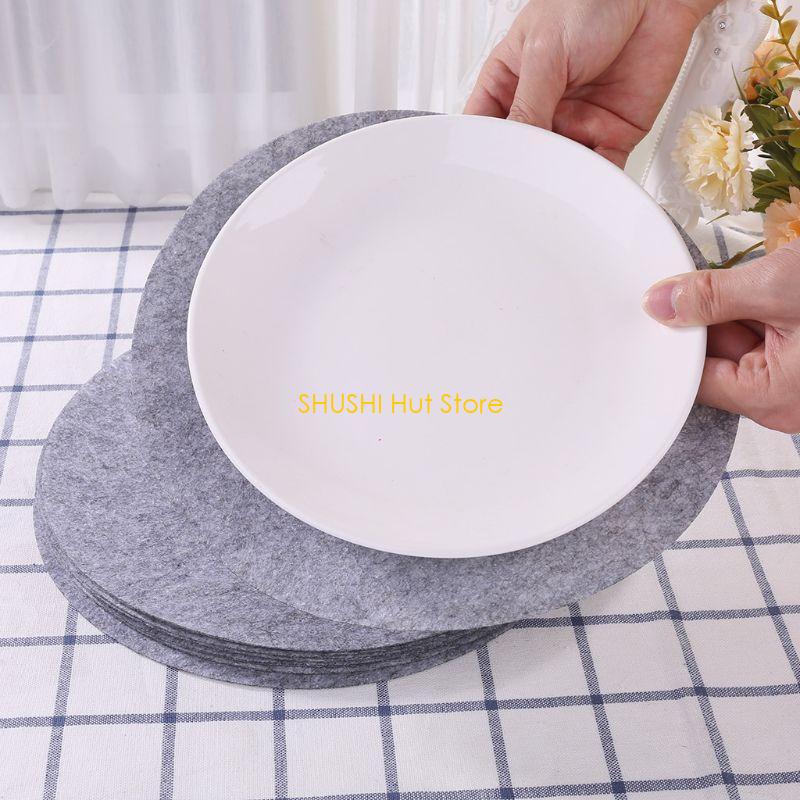 Set of 24 Soft Felt Plate Dividers 3 Sizes Pan Separator Pads Cookware Bakeware D57B