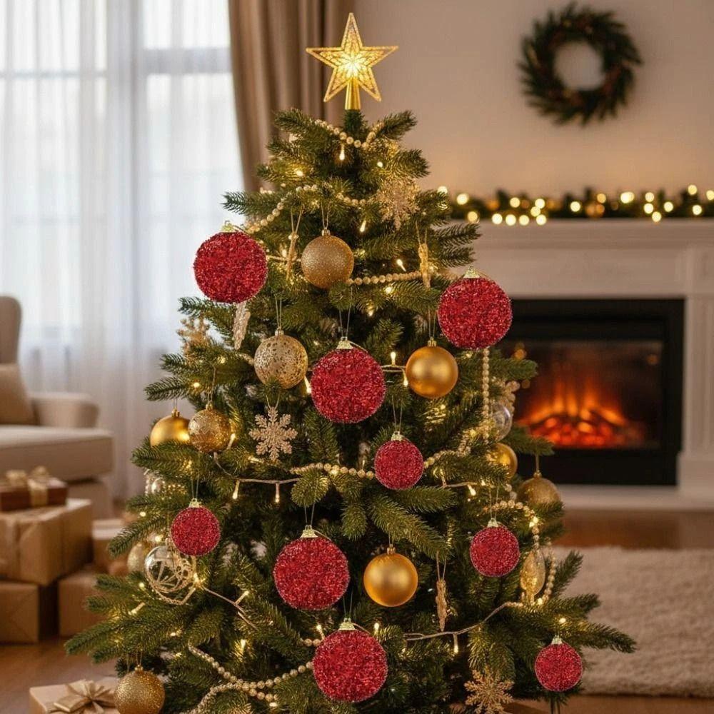 6Pcs Xmas Baubles Christmas Ball 6cm Xmas Tree Hanging Pendants  Xmas Decorations