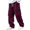 Men's Corduroy Pants with 4 Pockets and Waist, Casual Trousers