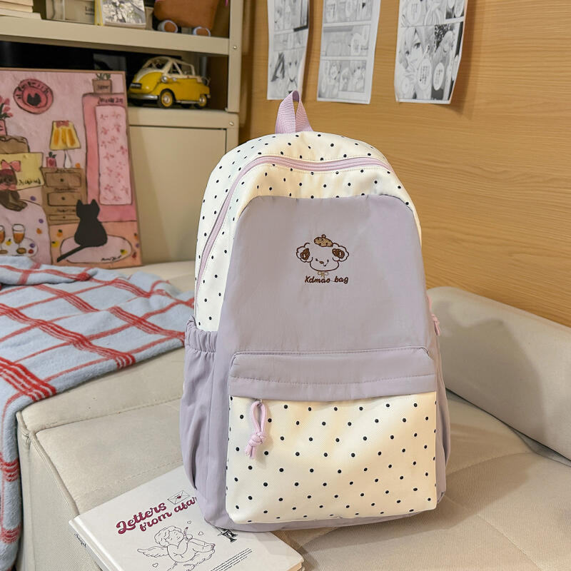 College Style Women's Backpack Colored Student Schoolbag Lightweight Backpack