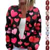 Women's Fashion Printed Long-Sleeved Knit Cardigan Button-Down Jacket