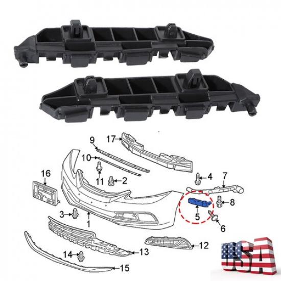 

2pcs For CIVIC 2012 2013 2014 2015 Sedan Bumper Bracket Front Beam Mount Support