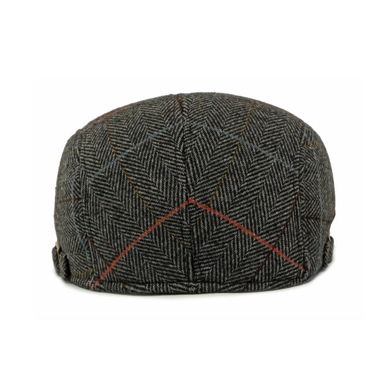 Autumn Winter Velvet Warm Peaked Cap Men's Wool Beret British Vintage Middle-Aged and Elderly Forward Cap