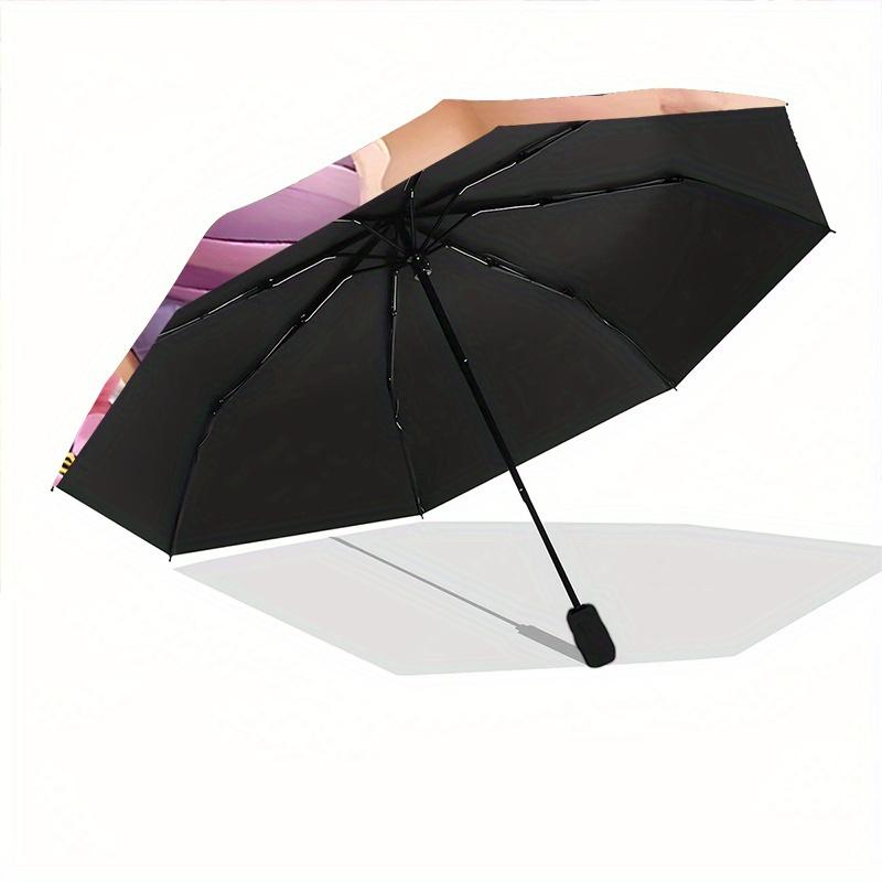 1pc Princess Rapunzel's Flower Basket: Automatic Opening/Closing Umbrella with Portable Tri-Fold Design, 8-Bone Iron Frame, Outdoor Umbrella