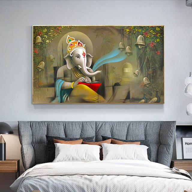 Lord Shiva with Colorful Background Canvas Painting God Shiv Pariwar Posters and Prints Wall Art Pictures Living Room No Frame No Frame