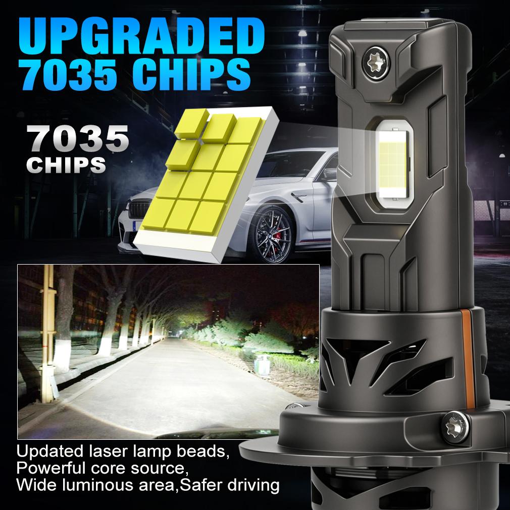 2Pcs 30000LM H7 LED Headlight Bulbs Mini Turbo H11 LED H8 9005 HB3 9006 HB4 Car Fog light H4 Motorcycle Headlamp Auto Plug&Play Lamp 6500K White