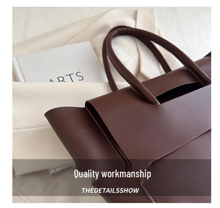 Korean Style 2024 Women's Large Capacity Textured Crossbody Handbag - Trendy Business Commute Tote