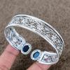 Labradorite Gemstone Handmade 925 Sterling Silver Cuff Bangle Adjustable KKG-769