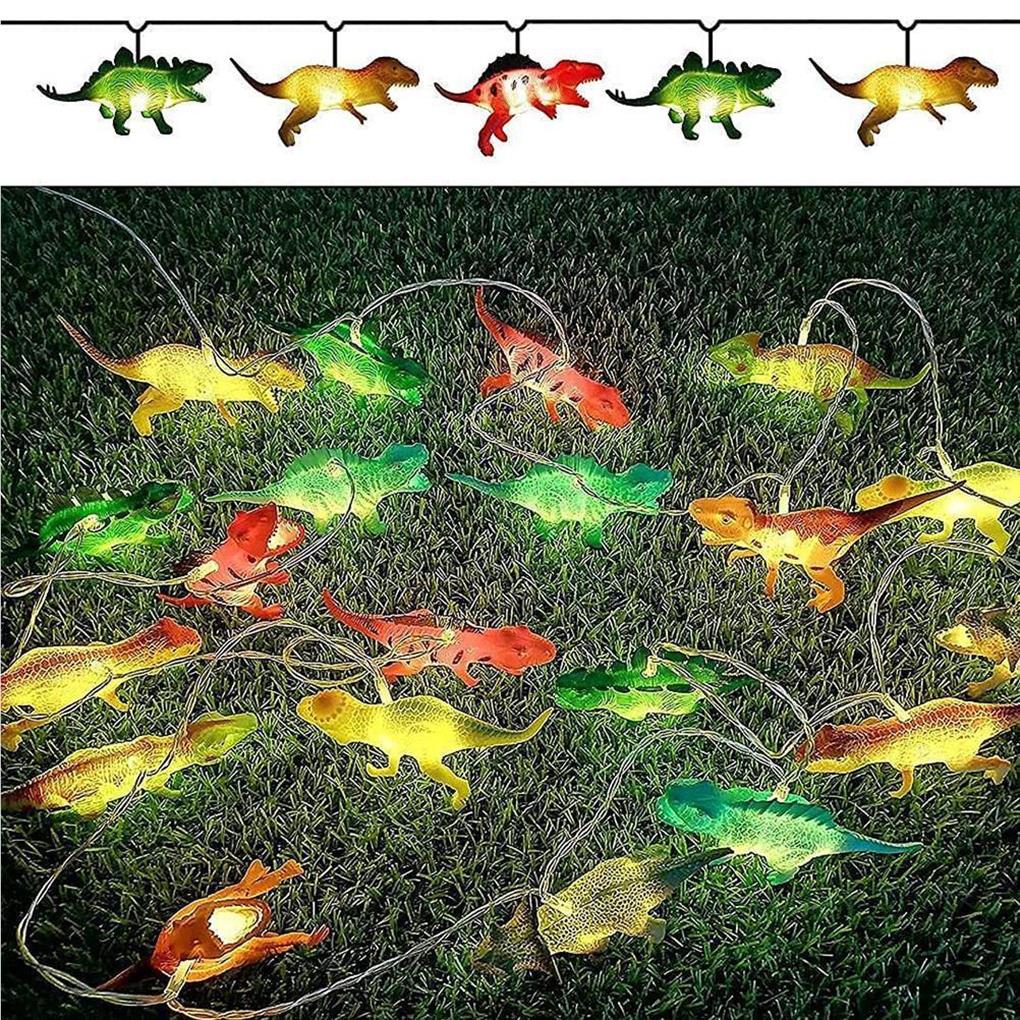 10 LED Dinosaurier Lichterkette USB/Batteriebetrieben Dekorative Lustige Kinder Girlande Nachtlichter Schlafzimmer Garten Hof