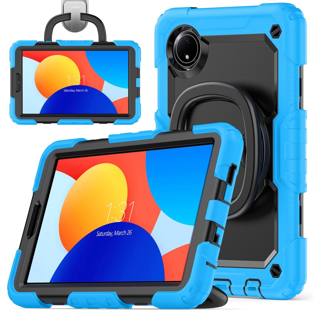 For Xiaomi Redmi Pad SE 4G 8.7 Inch Kickstand Case PC+Silicone Tablet Cover with Shoulder Strap
