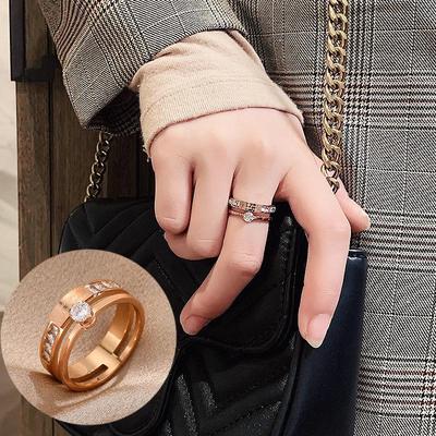 Rose Altın Titanyum Çelik İşaret Parmağı Yüzüğü - Kadınlar ve Öğrenciler İçin Trend Japon ve Kore Tarzı