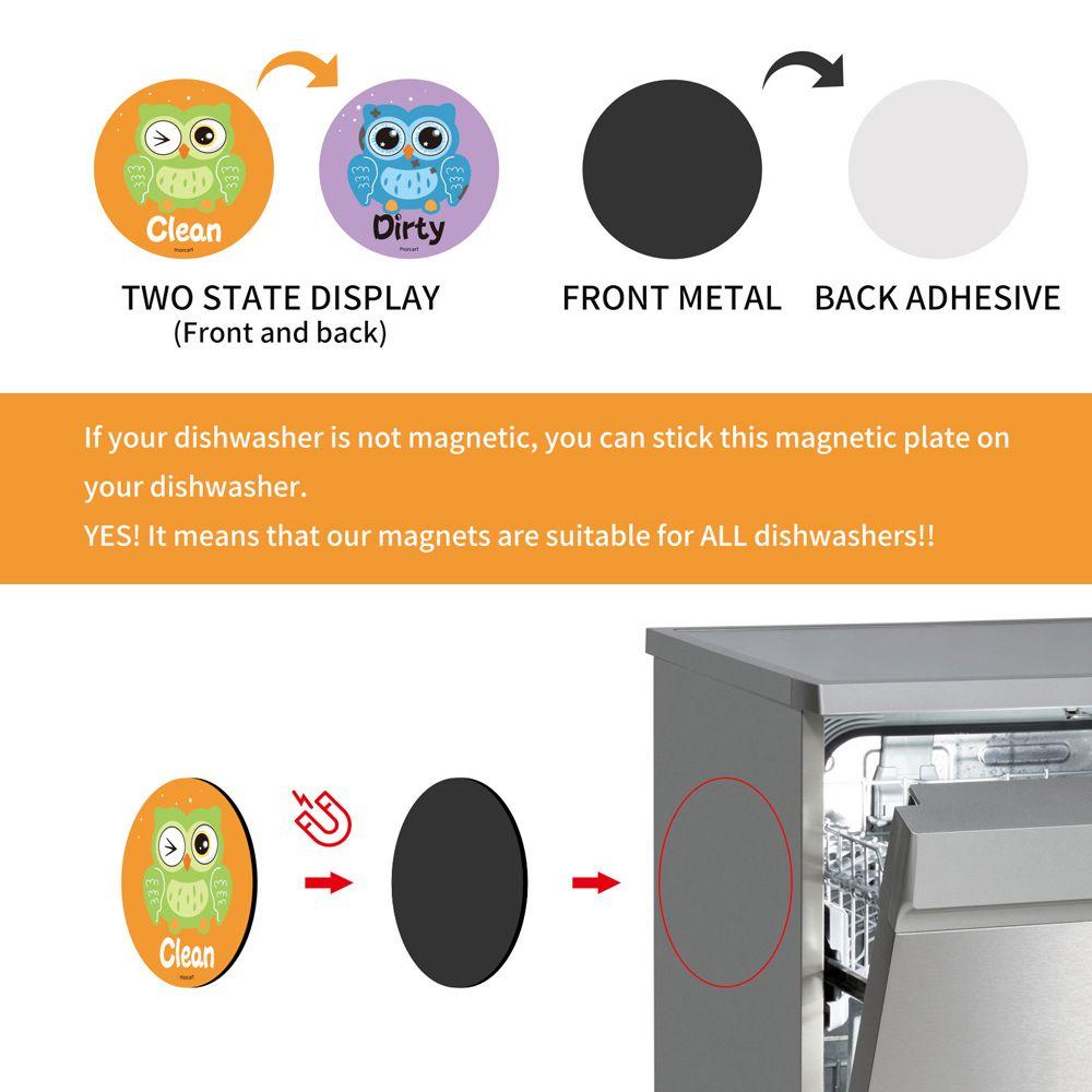 Funny Dog Owl Fridge Magnets Dishwasher Magnetic Sticker Home Decor Clean Dirty Sign