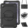 Contrast Color Rotating Stand Case with Strap for Samsung Tab A9 Plus X115