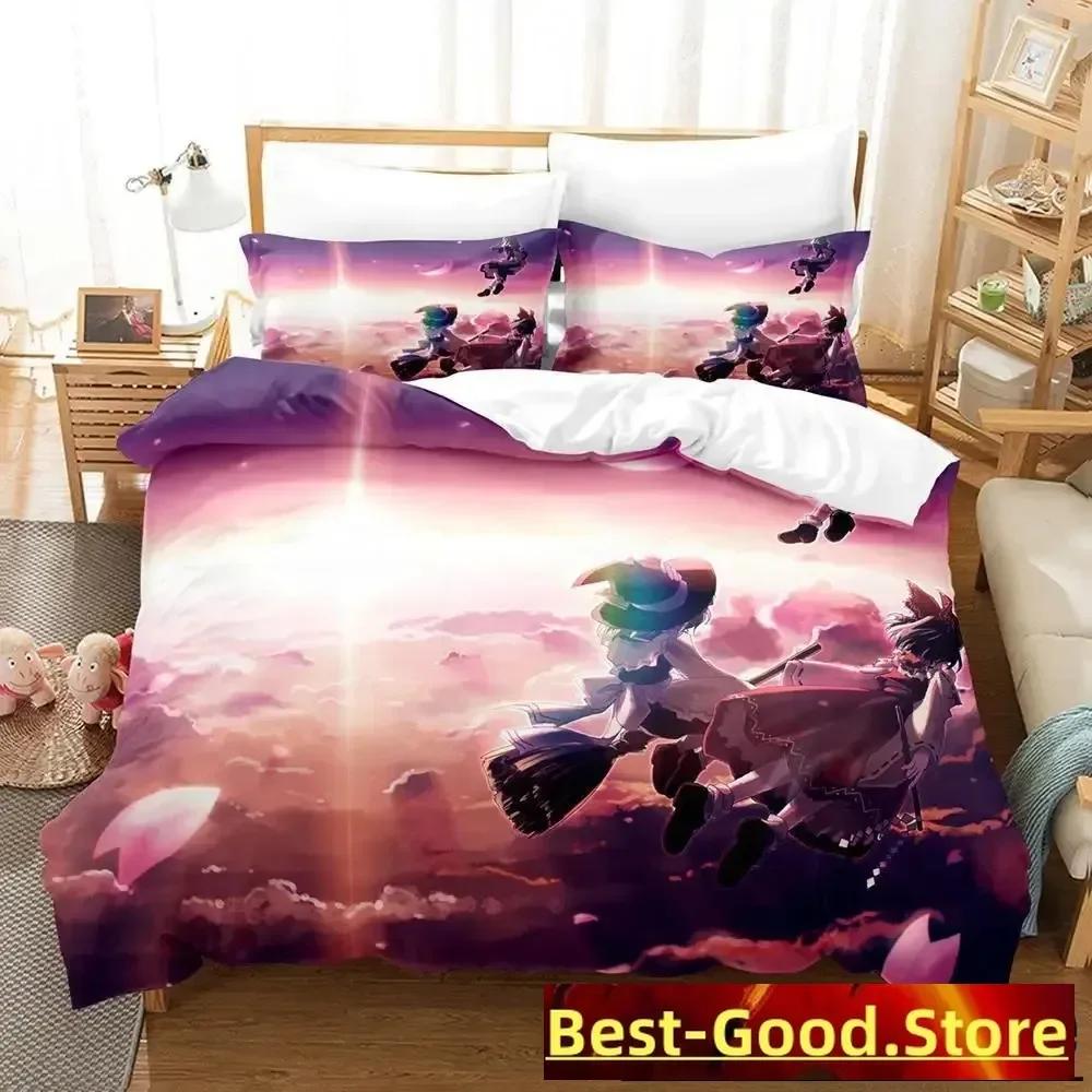 3D Touhou Project Remilia Scarlet Bedding Set Cartoon Anime three-piece set Adult Kid Bedroom Duvet cover Sets 3D Kawaii Girls