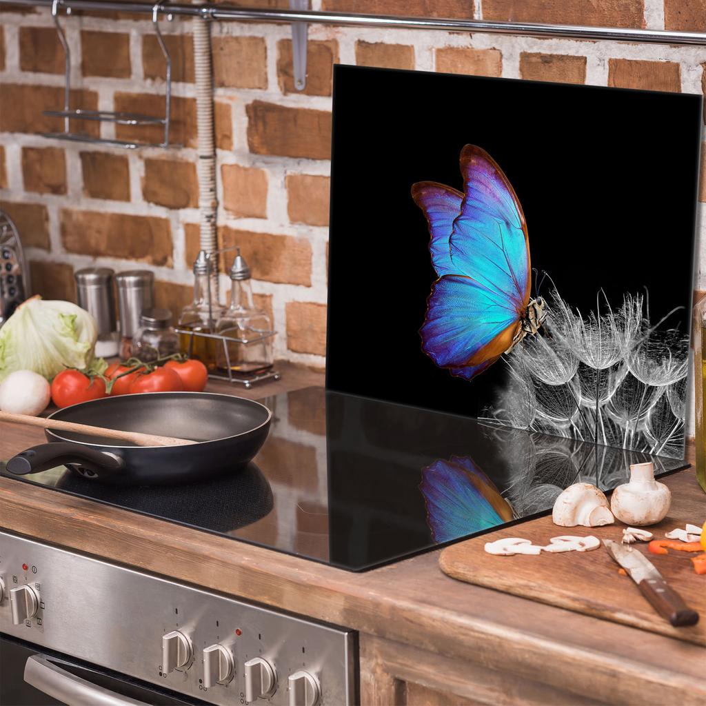 Szklana płyta ochronna na kuchenkę 60x52 Motyl