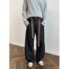 American trousers men's trendy belt money wind ancient leisure big scimitar plaid pants size trousers loose spring and autumn