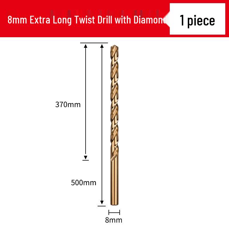 Cobalt Extra-Long High-Strength Alloy Twist Drill Bit for Stainless Steel and Woodworking
