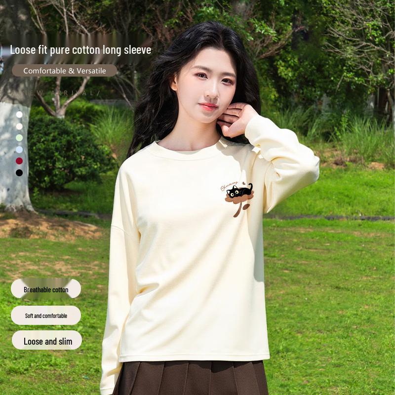 Baleno Women's Cotton Long-Sleeve Graphic T-Shirt