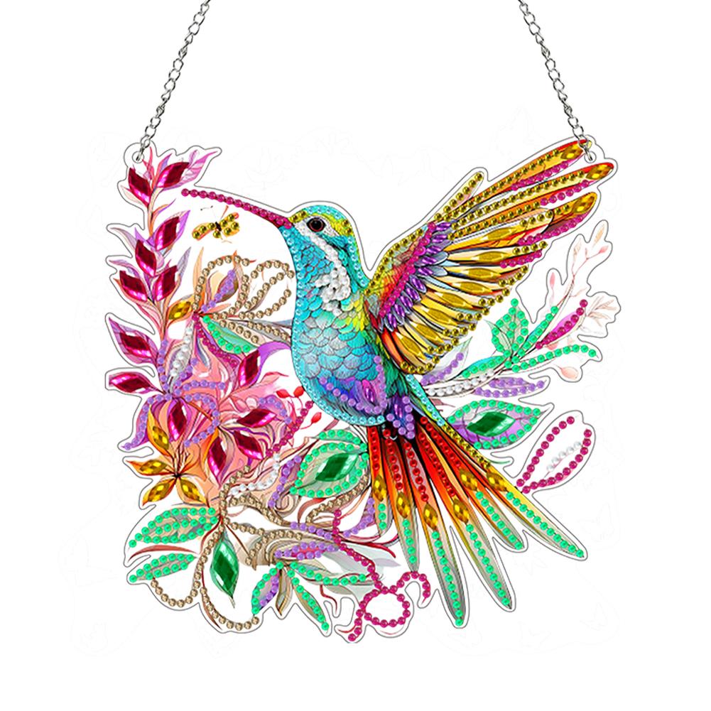 

Acrylic Bird Butterfly Dragonfly Diamond Painting Hanging Ornaments Kit 5D DIY Diamond Art Hanging Decorations for Beginner