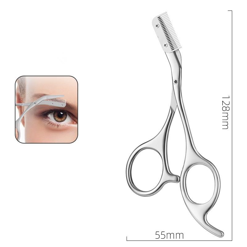 Eyebrow Scissors For Men And Women Makeup Tools One Metal Texture With Comb Eyebrow Razor Beauty Scissors Stainless Steel