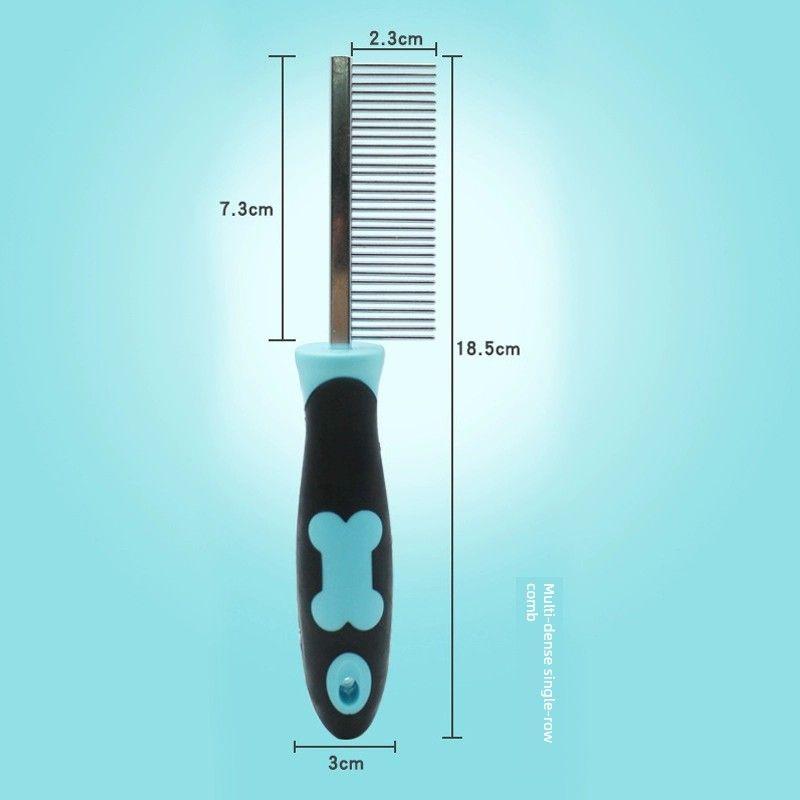 

Pet Supplies Hateli Dog Bone Pattern Double-Sided Comb Steel Needle Comb Dog Comb Pet Hair Remover Sky blue single row comb dog bone pattern