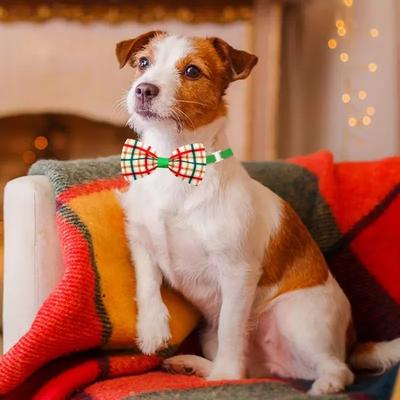 Pet Bow Tie Christmas Dog Cat Accessory Cute Adjustable Festive Party Decorative Costume Tie Ideal Holiday Gift for Pets