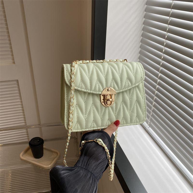 Rhombus Chain Small Bag Women's 2025 New Trendy Niche Design Shoulder Messenger Bag High-end Explosive Small Square Bag