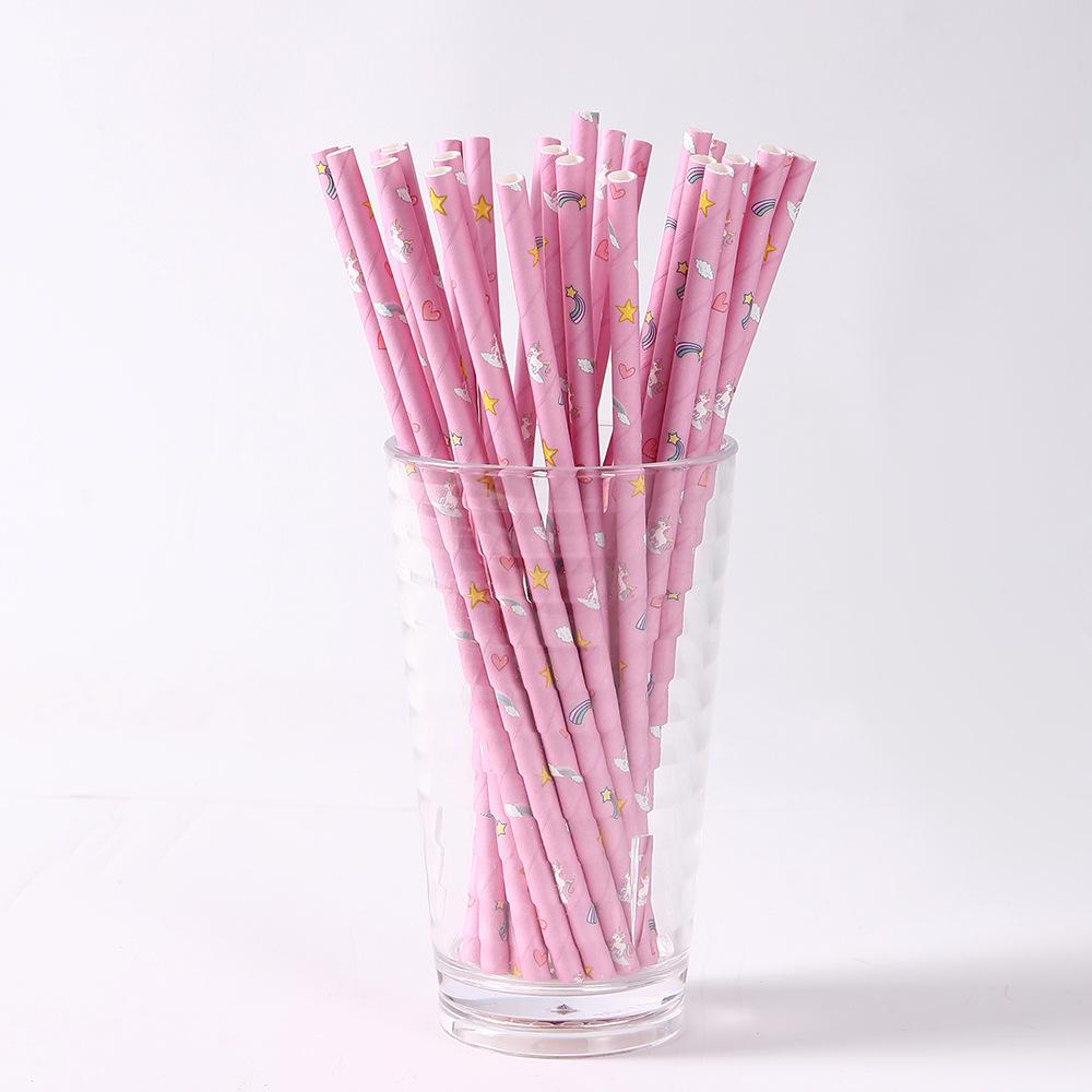 Individually Wrapped Colored Paper Straws for Milk, Tea, Coffee, or Party Decor