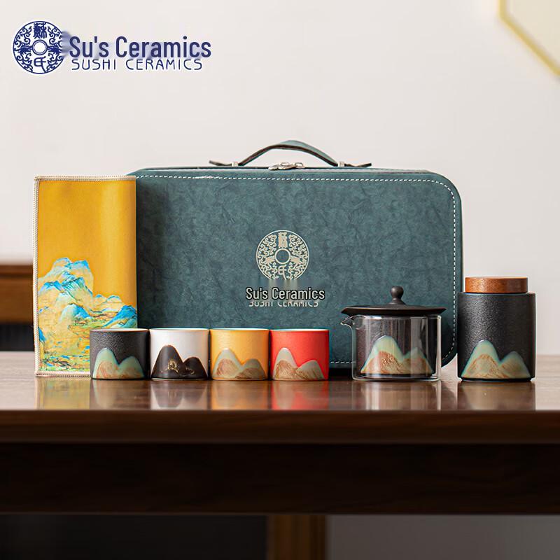

Su s Hand-painted Ceramic Thousand Miles Tea Set