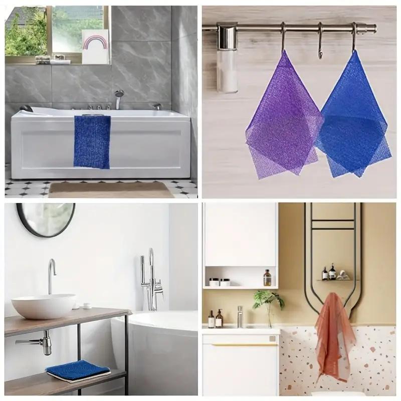 2 Stück Afrikanische Peeling-Schwämme Handtuch Netz Badeschwamm Waschlappen Doppelseitig Waschen Baden Luffa für Glatte Haut Rücken Duschpeeling