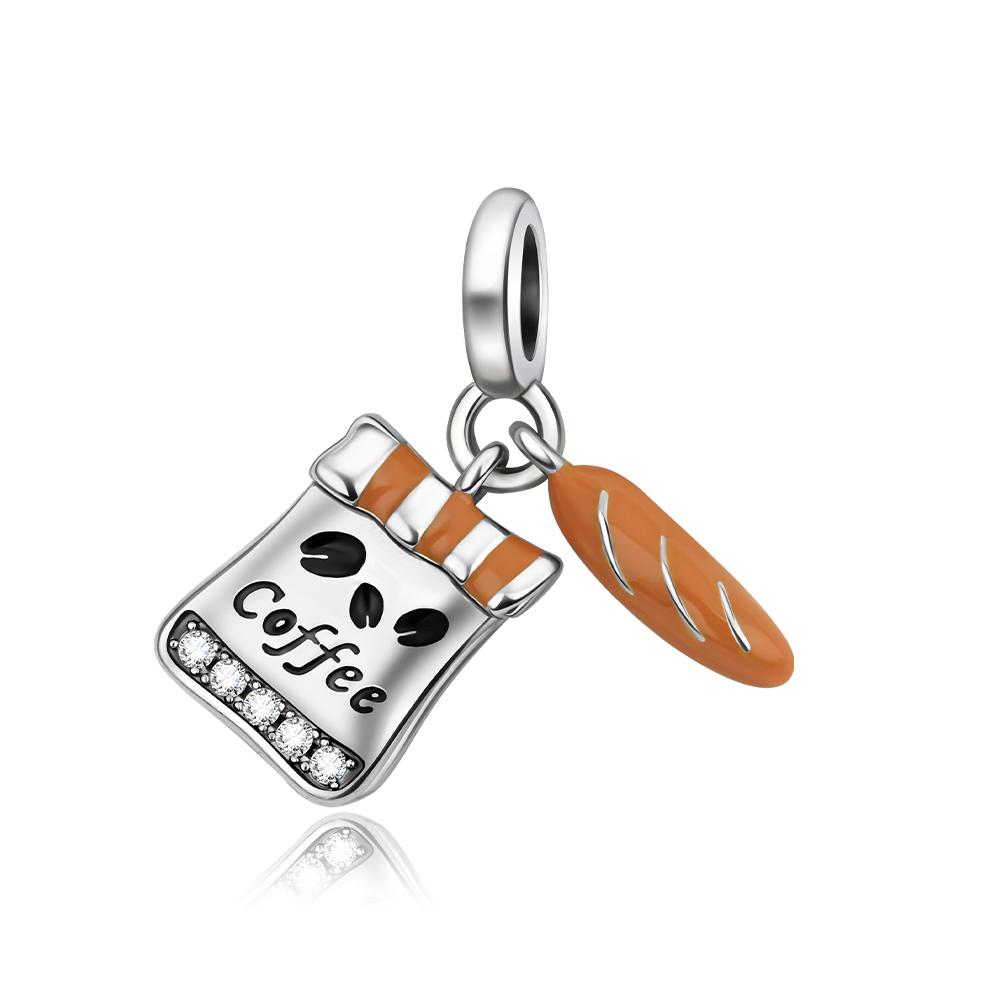 

Ahthen copper Bead Charms Coffee Bean Bread Charm fit Snake Chain Bracelets Necklaces for Women Jewellery Making