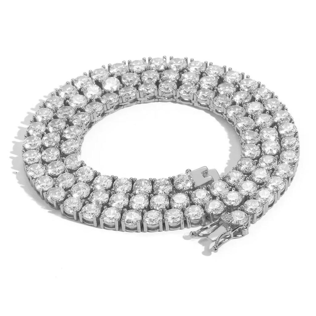 Collier Tennis Homme Haut de Gamme 4mm 5mm Zircon - Luxueux Accessoire Bijou Accentué de Diamants