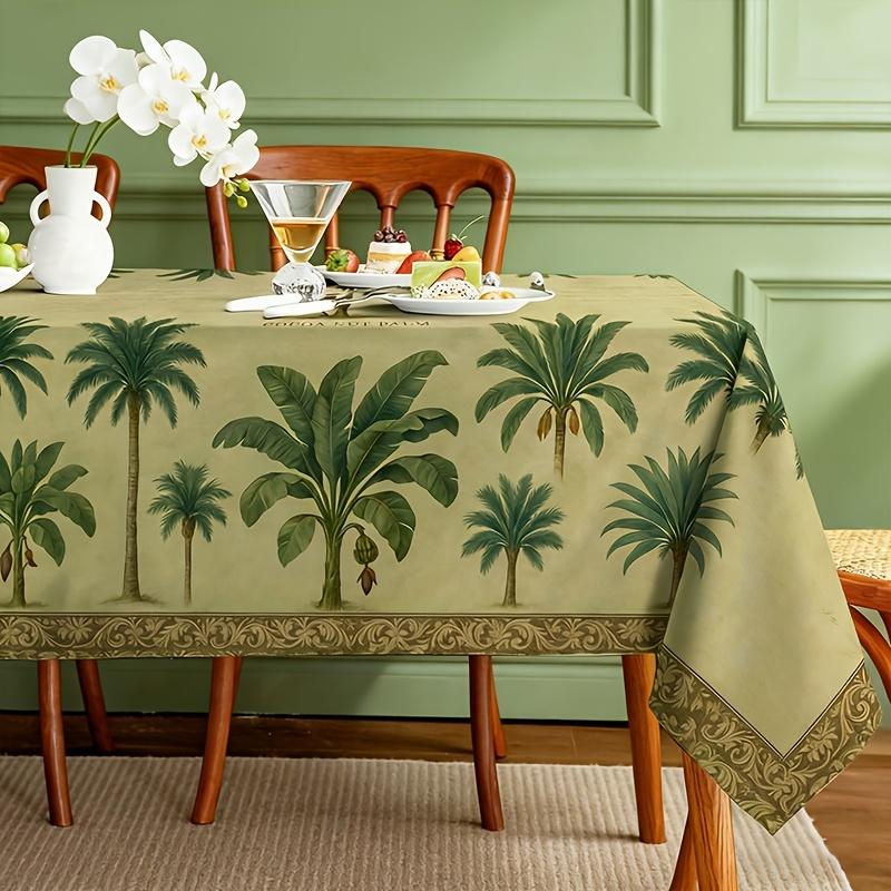 Jingyue Pet Unisex Tropical Palm Tree Rectangle Tablecloth For Table Decor Summer Hawaii Plants Kitchen Dining Table Cloth Poolside Party Decor