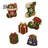 Holiday Refrigerator Magnets 6Pcs DIY Faux Pearl Painting Fridge Magnet, Santa Snowman Stocking Tree Christmas Gingerbread Snowflake Handmade