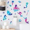 Under The Sea Glow In The Dark Wall Decals, Mermaids Seahorse Shells Luminous Sticker for Girls Room, Nursery, Bathroom, Ceiling, Wall Decor