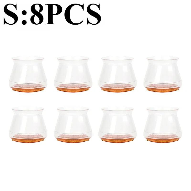 16/4 buc protectori pentru picioare de scaun pentru podele din lemn masiv, husă pentru picioare de mobilier din silicon pentru protejarea podelelor de zgârieturi