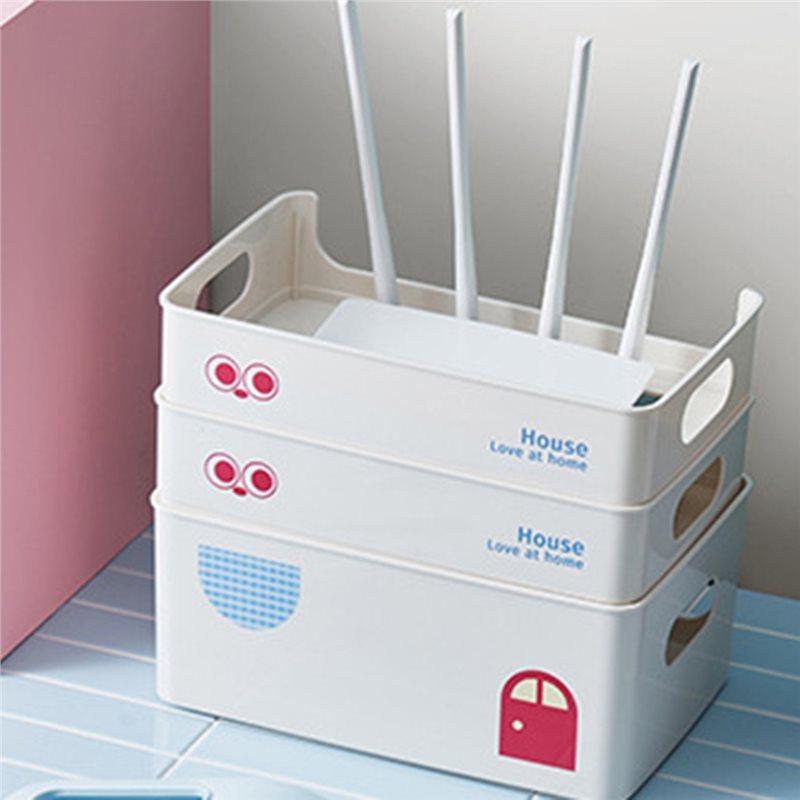 A25F-Wifi Router Box Storage Organizer TV Cabinet Top Box Concer Desktop Cable Management Home Decoration B