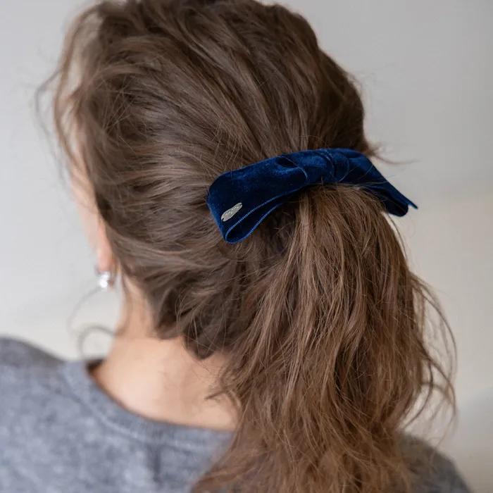 Velvet ribbon knot hairpin (2colors)
