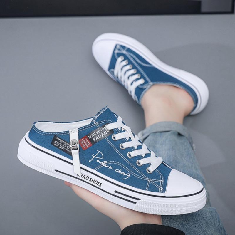 Fashion 2025 New Shoes for Men Summer BaoTou Half Slippers Classics Breathable Canvas Shoes Men's Sneakers Non Slip Walking Flat Slipper