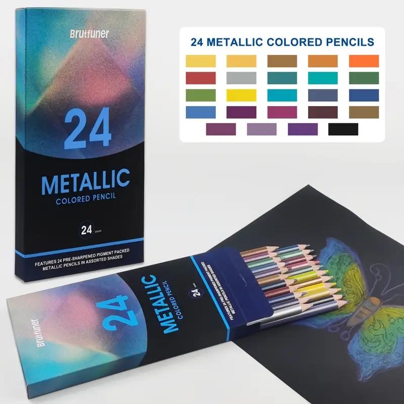 

Brutfuner 24/50/72 цвета металлический карандаш для рисования эскиз набор мягкий деревянный золотой цвет карандаш для школьников канцелярские принадлежности для рисования 24 Colors