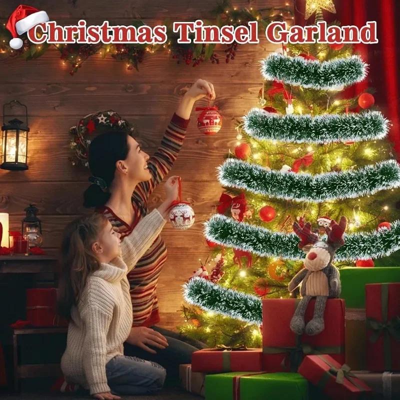 Christmas Green Cane Ribbons Garland DIY Xmas Tree Ornaments Green Cane Ribbons Wreath Hanging Pendent Home Party Decoration