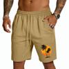 Mens Drawstring Waist Casual Shorts with Tree and Print Relaxed Fit Lightweight Breathable Fabric for Everyday Wear